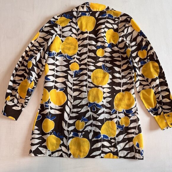 Vintage Rhoda Lee 60s 70s Shirt Button Up Disco Groovy Retro Lemons Peaches - Picture 12 of 14
